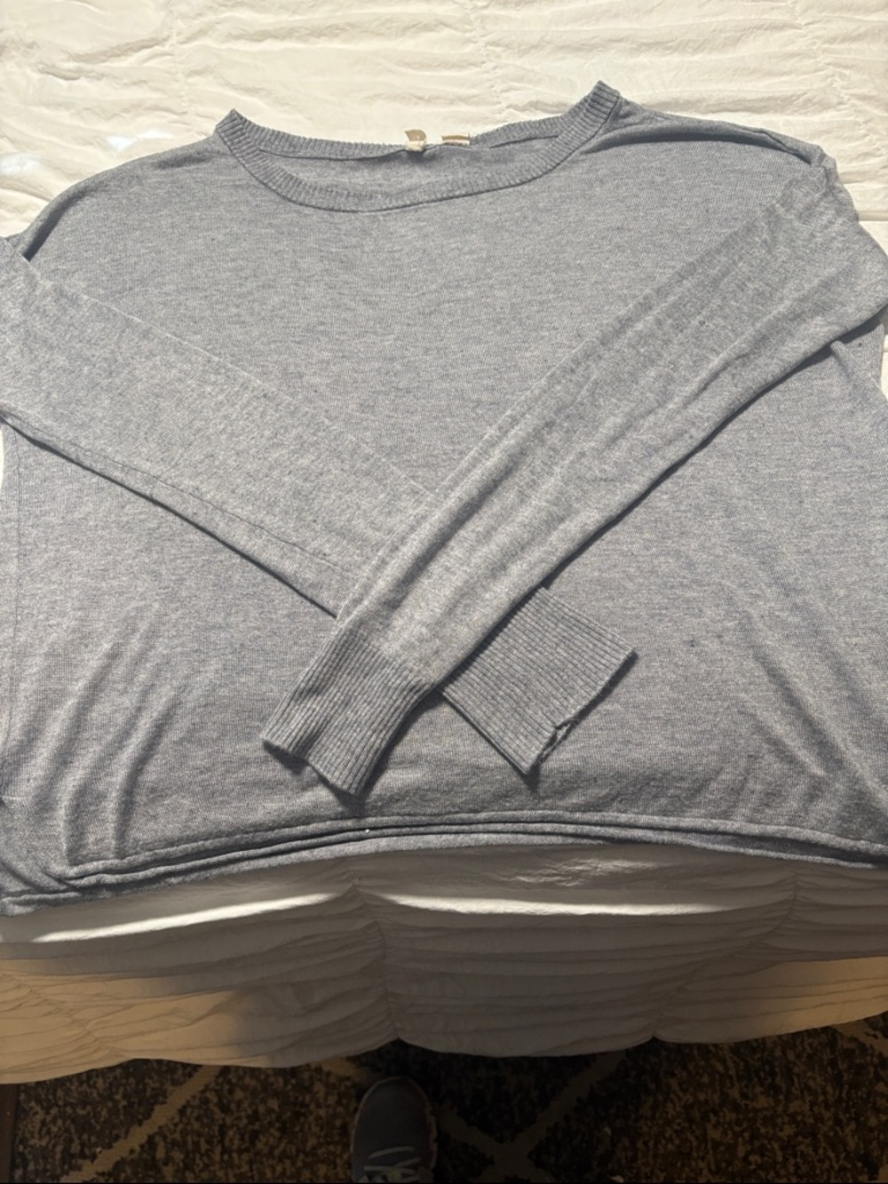 Moth Heathered Pale Blue Crewneck Sweater